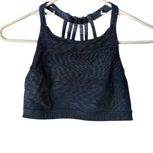Lululemon Slide with Me Navy Strappy Yoga Sports Bra size 6 - Picture 1 of 7